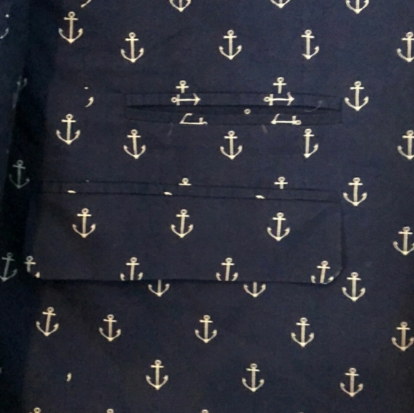 *IN SEARCH OF* Anchor Print Men's Blazer - Picture 3 of 3